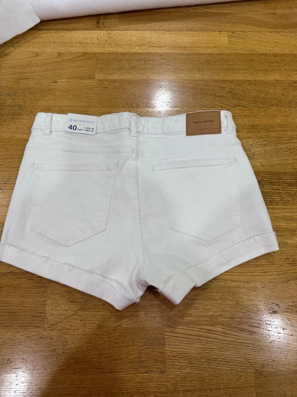 Women's Zara White  Denim Shorts